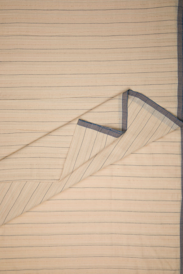 Tea-Dyed Handwoven Striped Cotton Fabric