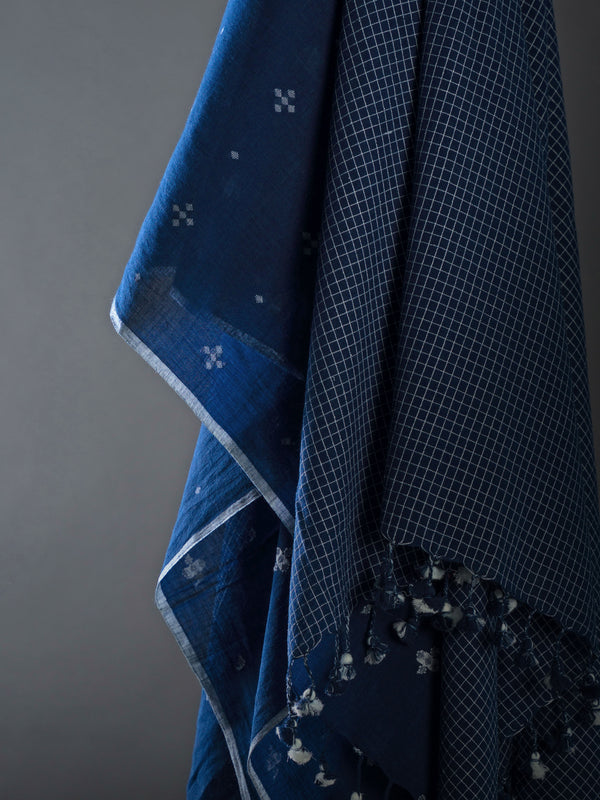 Natural Indigo Exclusive Handwoven Jamdani Saree