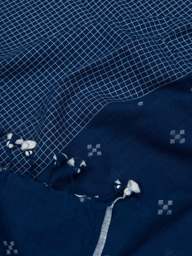 Natural Indigo Exclusive Handwoven Jamdani Saree