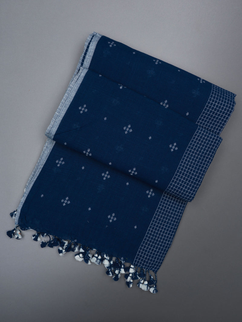 Natural Indigo Exclusive Handwoven Jamdani Saree