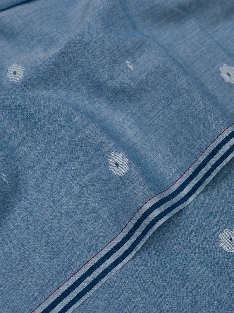 Indigo Blue Exclusive Handwoven Jamdani Saree