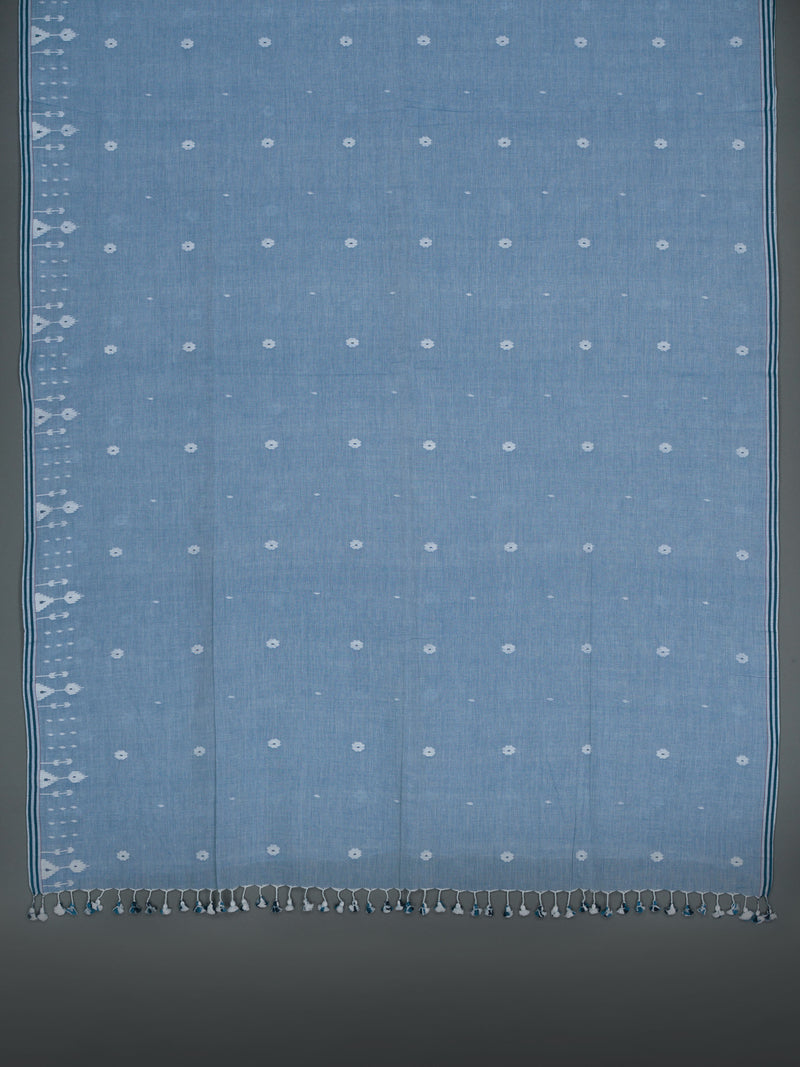 Indigo Blue Exclusive Handwoven Jamdani Saree