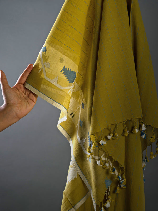 Marigold Exclusive Handwoven Jamdani Saree