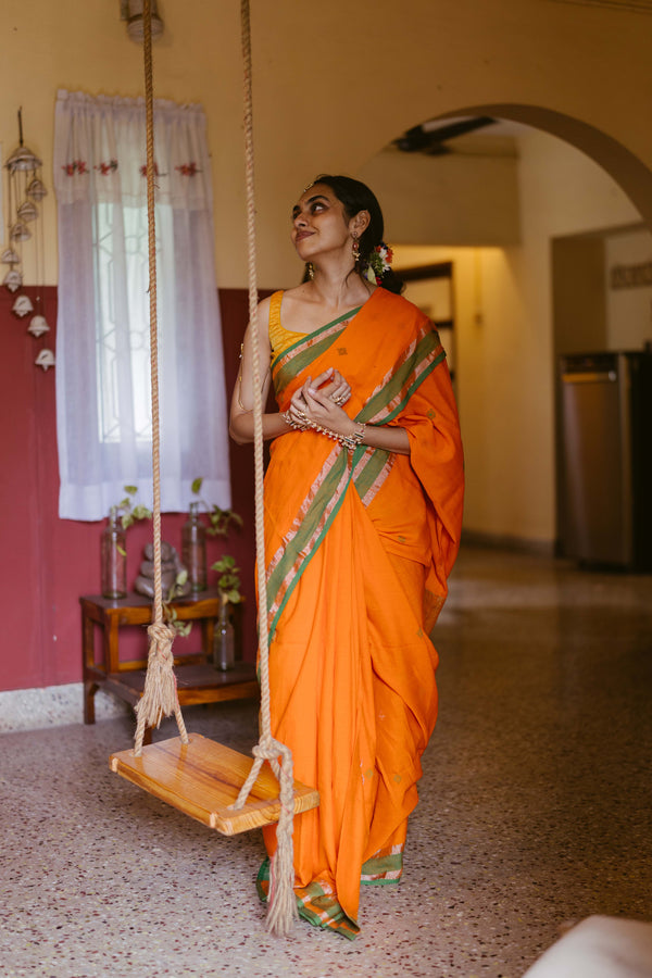 Authentic Indian handloom Jamdani saree for festive occasions