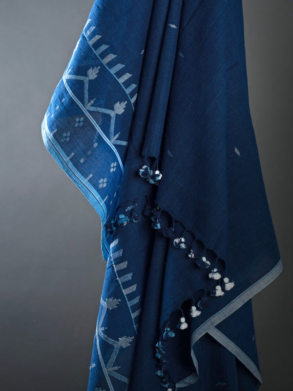 Natural Indigo Exclusive Jamdani Saree