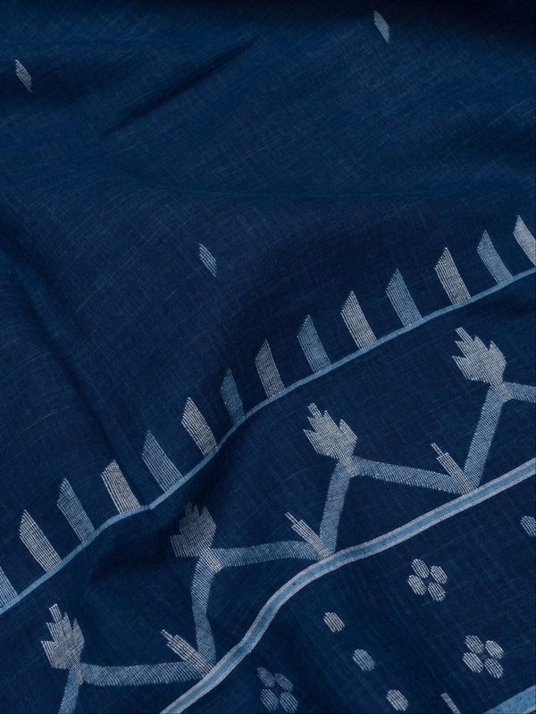 Natural Indigo Exclusive Jamdani Saree