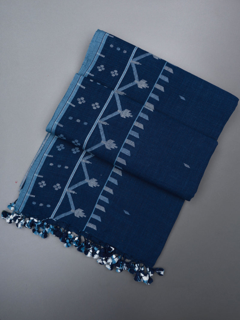 Natural Indigo Exclusive Jamdani Saree
