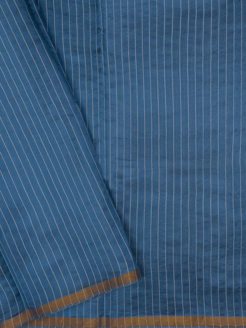 Azure Blue Handwoven Jamdani Pure Silk Saree