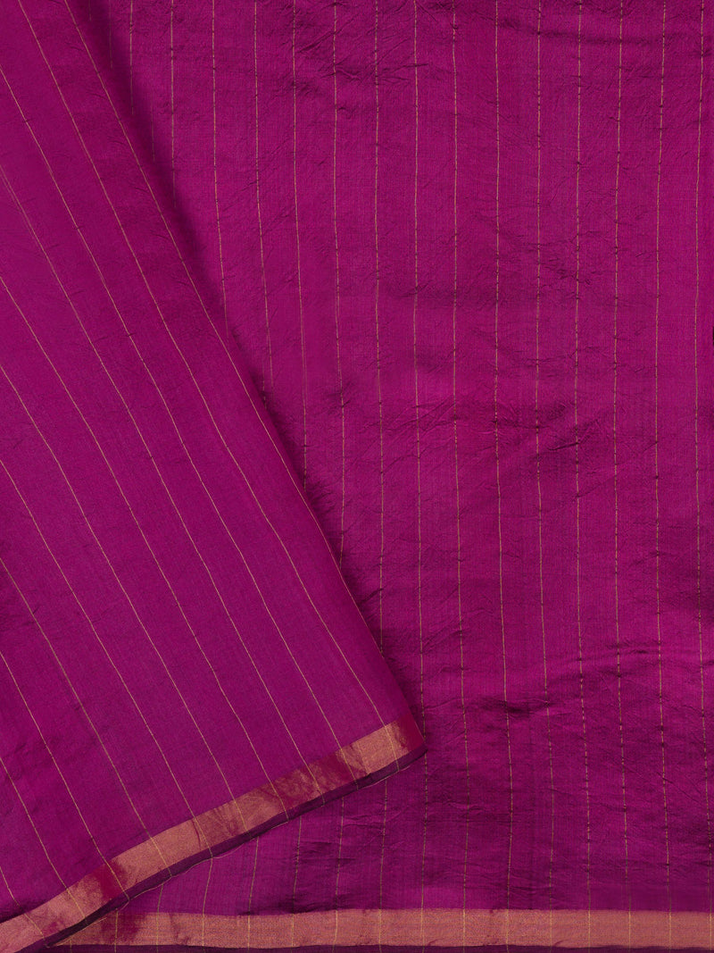Magenta Handwoven Jamdani Pure Silk Saree