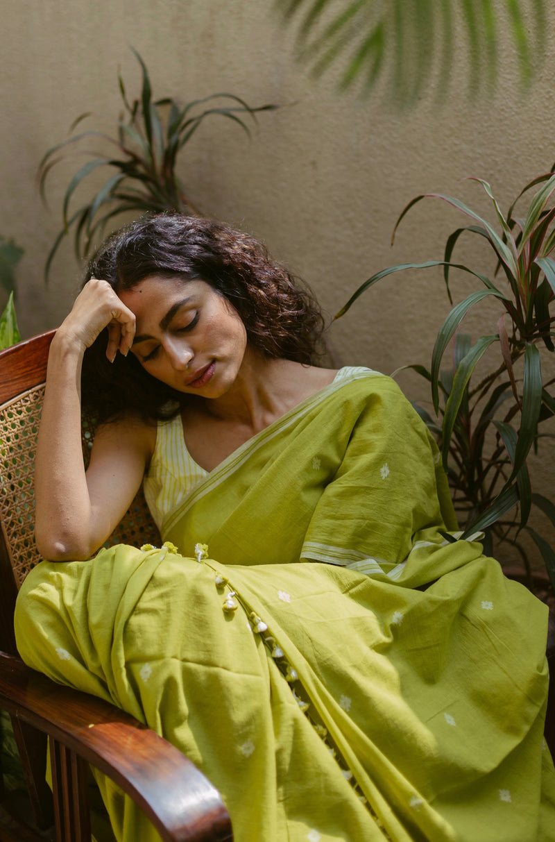 party wear green saree cotton saree