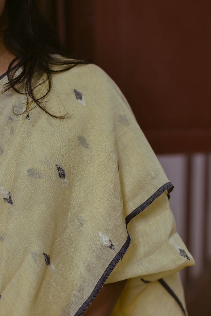 Lemon Yellow Jamdani Saree perfect for summer wear and festive occasions