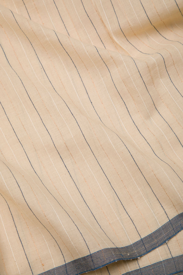 Close-up of tea dyed handloom cotton fabric 