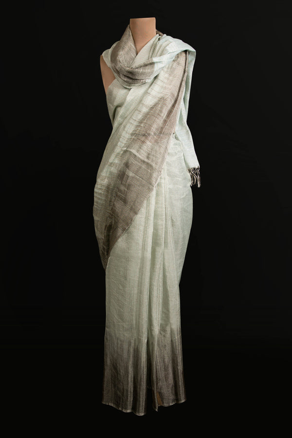 Blue Linen Tissue Saree
