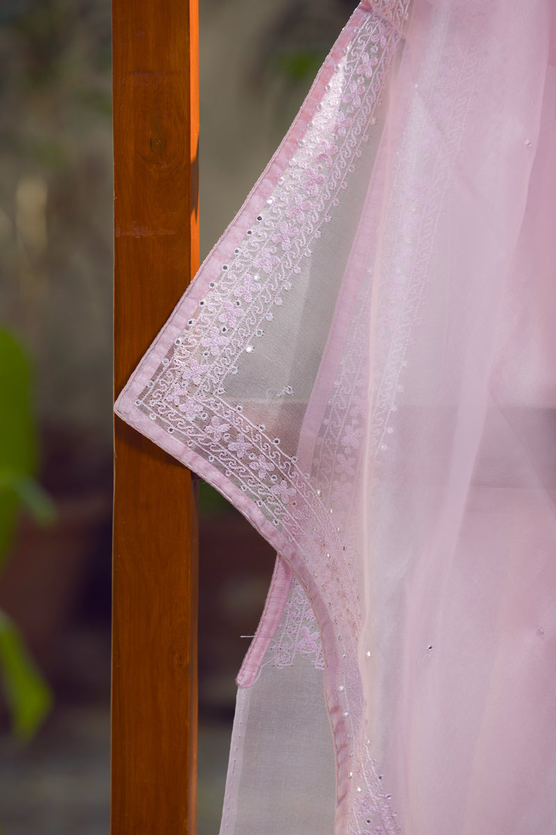 luxury organza saree in pink