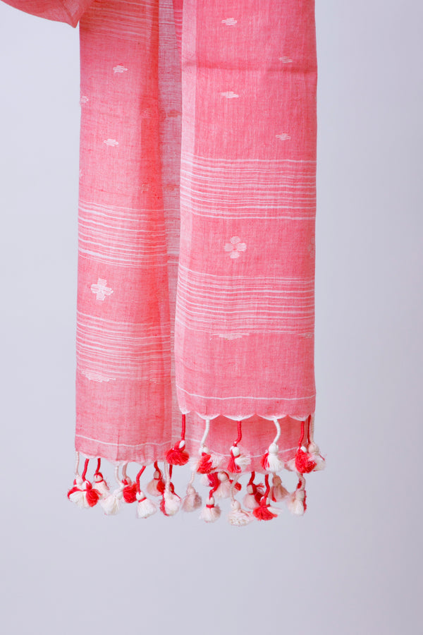 CoralFloral  - Jamdani Stole