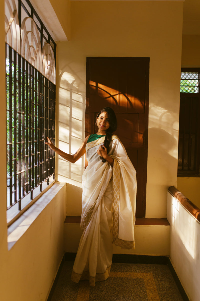 Handcrafted Golden Hour Chanderi Silk Designer Saree