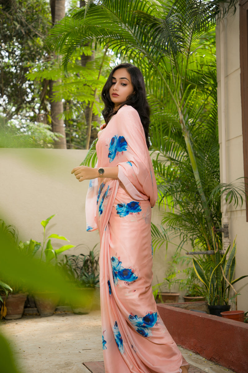 pink designer saree