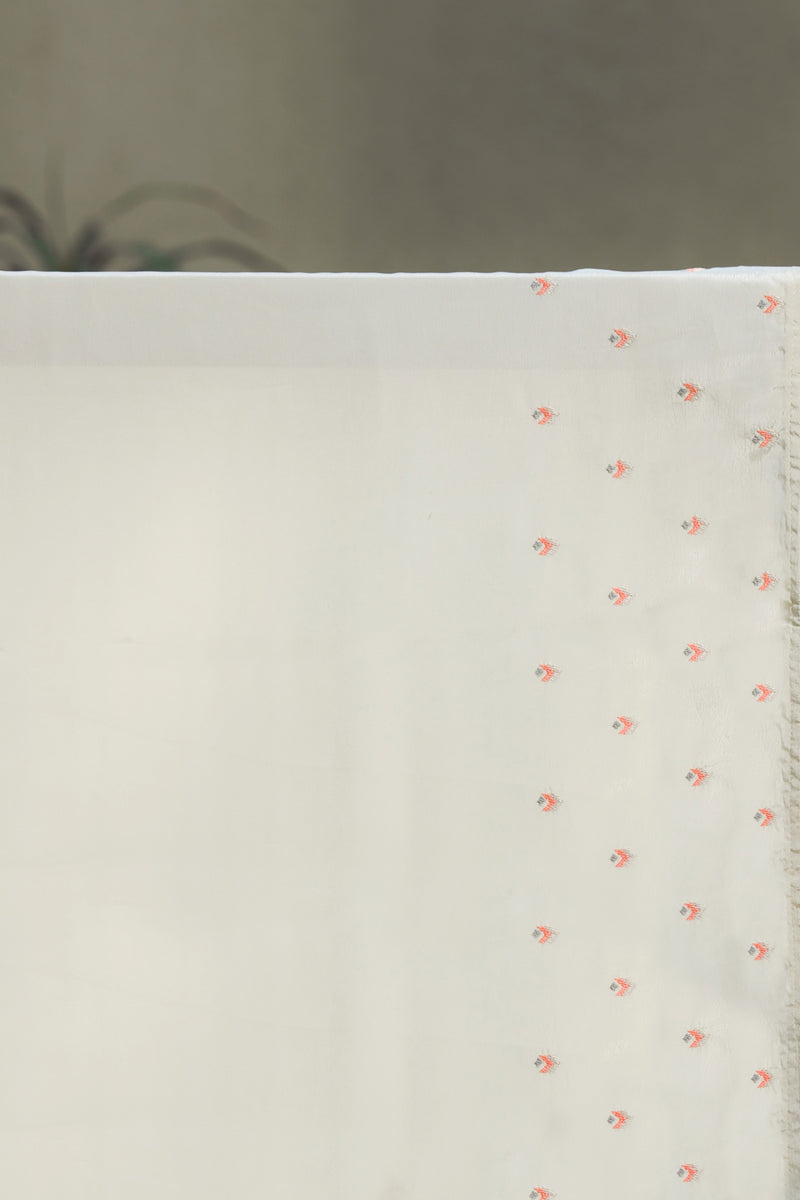 Silk Organza Saree in Beige with Detailed Border Embroidery