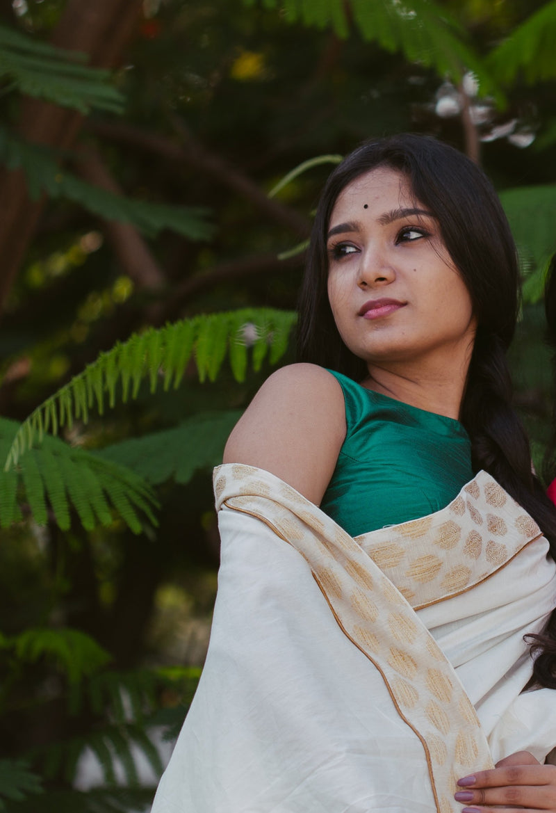 Traditional golden hour Chanderi silk saree for festive occasions